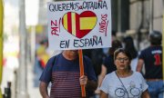Lors de la manifestation pour l'unité de l'Espagne, le 8 octobre 2017 à Barcelone. (© picture-alliance/dpa)