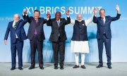 The Brics representatives on 23 August. (© picture alliance / ZUMAPRESS.com /Prime Ministers Office/Press Inf)