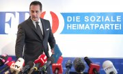 Heinz-Christian Strache lors d'une conférence de presse, mercredi. (© picture-alliance/dpa)