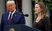 Amy Coney Barrett and Donald Trump at the nomination ceremony in Washington, D.C. on September 26th. (© picture-alliance/dpa)