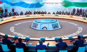 Significantly fewer heads of state and government attended than at the first summit of its kind in 2019. (© picture alliance / ASSOCIATED PRESS / Donat Sorokin)