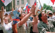 Des Slovaques célèbrent l'indépendance de leur pays, en 1992. (© picture-alliance/dpa)
