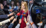 Zuzana Čaputová on the evening of the election before the results were announced. (© picture-alliance/dpa)