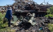 Zerstörung im ukrainischen Isjum am 21. September 2022. (© picture alliance / ASSOCIATED PRESS / Oleksandr Ratushniak)