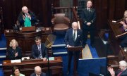 Joe Biden 14 Nisan'da İrlanda Parlamentosu'nda. (© picture alliance / ASSOCIATED PRESS / Patrick Semansky)