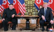 Kim and Trump at the start of their meeting. (© picture-alliance/dpa)