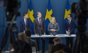 A press conference given by the Swedish government on 25 March 2020. (© picture-alliance/dpa)