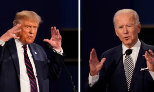 The Presidential candidates in 2020: incumbent Donald Trump (Republican, left) and challenger Joe Biden (Democrat) (© picture-alliance/dpa)