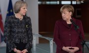 May und Merkel bei einem Treffen im November 2016. (© picture-alliance/dpa)
