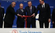 The opening ceremony for Turkstream on 8 January 2020. (© picture-alliance/dpa)
