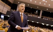 Hungary's Prime Minister Viktor Orbán in the EU Parliament last April. (© picture-alliance/dpa)