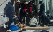 Бездомные беженцы в Брюсселе, март 2023 год. (© picture-alliance/epa/Стефани Лекок)