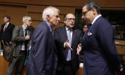Seeking a common stance: (from left) EU foreign affairs envoy Josep Borrell, Austria's foreign minister Alexander Schallenberg and Cyprus's foreign minister Constantinos Kombos. (© picture alliance/ASSOCIATED PRESS/Virginia Mayo)