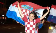 Jubelstimmung in München nach dem Viertelfinalsieg der kroatischen Mannschaft. (© picture-alliance/dpa)