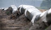 Bauarbeiten in Brandenburg für die Pipeline Eugal, die Gas von Nord Stream 2 von der Ostsee weiter nach Süden transportieren soll. (© picture-alliance/dpa)