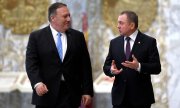 Mike Pompeo and his Belarussian counterpart Vladimir Makei on 1 February in Minsk. (© picture-alliance/dpa)
