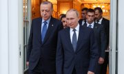 Le président turc Erdoğan (à gauche) et son homologue russe Vladimir Poutine, le 5 août 2022 à Sotchi. (© picture alliance/dpa/TASS/Vyacheslav Prokofyev)