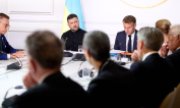 Участники заседания. По окончании конференции президент Украины Зеленский подчеркнул значимость потенциального вступления своей страны в ЕС. (© picture-alliance/newscom/President Ukraine Office)