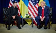 US-Präsident Trump und der ukrainische Präsident Selenskyj trafen sich am 23. September in New York am Rande der UN-Generaldebatte. (© picture alliance/ROPI/POU)