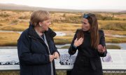 La chancelière allemande Angela Merkel en visite en Islande aux côtés de la cheffe du gouvernement Katrín Jakobsdóttir, en août 2019. (© picture-alliance/dpa)