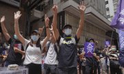 Протестующие в Гонконге, 24 мая 2020 года. (© picture-alliance/dpa)