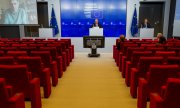 Верховный представитель ЕС по иностранным дела и политике безопасности Жозеп Боррель объявляет о введении санкций, Люксембург, 12 октября 2020 года. (© picture-alliance/dpa)