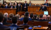 Seçimin galibi Kiril Petkov, yeni seçilen parlamentonun 3 Aralık'taki ilk oturumunda. (@ picture alliance/AA/Borislav Troshev)