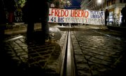 Protest in solidarity with Alfredo Cospito. (© picture alliance / ZUMAPRESS.com / Cecilia Fabiano)