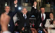 Kılıçdaroğlu between the mayor of Istanbul, Ekrem İmamoğlu (right) and the mayor of Ankara, Mansur Yavaş. (© picture alliance / AA / Evrim Aydin)