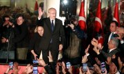 Kemal Kılıçdaroğlu on the campaign trail in Ankara in March. (© picture alliance / abaca / Demiroren Visual Media/ABACA)