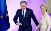 Le Premier ministre polonais, Donald Tusk, et la présidente de la Commission européenne, Ursula von der Leyen, le 23 février. (© picture-alliance/ASSOCIATED PRESS / Czarek Sokolowski)