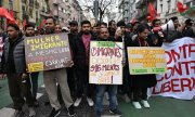 Migrants demonstrate against discrimination and for better working and living conditions in Lisbon in January 2025. (© picture alliance / Anadolu / Zed Jameson)