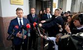 Le Premier ministre, Péter Magyar, donne le 14 mai une conférence de presse à l'issue de son investiture. (© picture alliance / ASSOCIATED PRESS / Robert Hegedus)