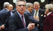 Deutschlands Innenminister Thomas de Maizière warnte in Brüssel vor einem Zerfall der EU. (© picture-alliance/dpa)