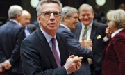 German Interior Minister Thomas de Maizière warned in Brussels that the EU could collapse. (© picture-alliance/dpa)