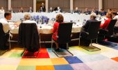 Der Verhandlungstisch auf dem EU-Sondergipfel am 2. Juli 2019. (© picture-alliance/dpa)