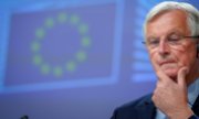 A pensive EU chief negotiator Michel Barnier at the press conference on the Brexit negotiations on 5 June. (© picture-alliance/dpa)
