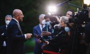 Avrupa Konseyi Başkanı Charles Michel, Brdo Pri Kranju'daki zirvede (5 Ekim 2021).  (© picture alliance/ZUMAPRESS.com/Luka Dakskobler)