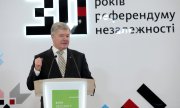 Porochenko le 1er décembre 2021, lors du Security Forum de Kiev. (© picture alliance / Photoshot)
