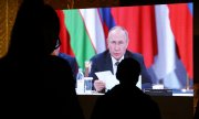Путин выступает по видеосвязи на Совещании по взаимодействию и мерам доверия в Азии, проходящем в Астане. (© picture-alliance/dpa/ТАСС/Валерий Шарифулин)