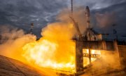 Запуск ракеты-носителя Союз и станции Луна-25 11 августа 2023 года. (© picture-alliance/dpa/ТАСС/Сергей Савостьянов)