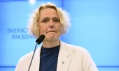 Die Vorsitzende der schwedischen Zentrumspartei, Anna-Karin Hatt. (© picture-alliance/ TT NYHETSBYRÅN / Fredrik Sandberg/TT)