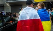 Bereits am 19. Juli war in Warschau gegen wachsende Anfeindungen gegen Ukrainer in Polen demonstriert worden. (© picture alliance / ZUMAPRESS.com / Neil Milton)