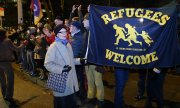 Живая цепь в поддержку беженцев в Брюсселе. (© picture-alliance/dpa)
