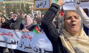 Protests against Pakistani interference in Afghanistan in Kabul on 7 September. (© picture-alliance/Haroon Sabawoon)