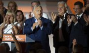 Премьер-министр Венгрии Виктор Орбан во время оглашения результатов выборов 10 июня 2024 года в Будапеште. (© picture-alliance/Associated Press/Денеш Эрдёш)