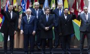 The presidents of the Mercosur countries and associated states at a summit in Buenos Aires on 3 July 2025. (© picture alliance / NurPhoto / Mataas Baglietto)