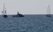 Boote der Flottille werden am 2. Oktober von der israelischen Marine in den Hafen von Ashdod geleitet. (© picture alliance / Xinhua News Agency / Jamal Awad)