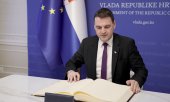 Le ministre tchèque des Affaires étrangères, Petr Macinka, lors d'une visite à Zagreb, le 23 juillet. (© picture alliance / PIXSELL / Josip Mikacic)