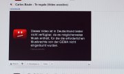 Cette vidéo n'est pas disponible : c'est le message qui s'affichait jusqu'à présent quand des utilisateurs allemands voulaient consulter certaines vidéos sur Youtube. (© picture-alliance/dpa)